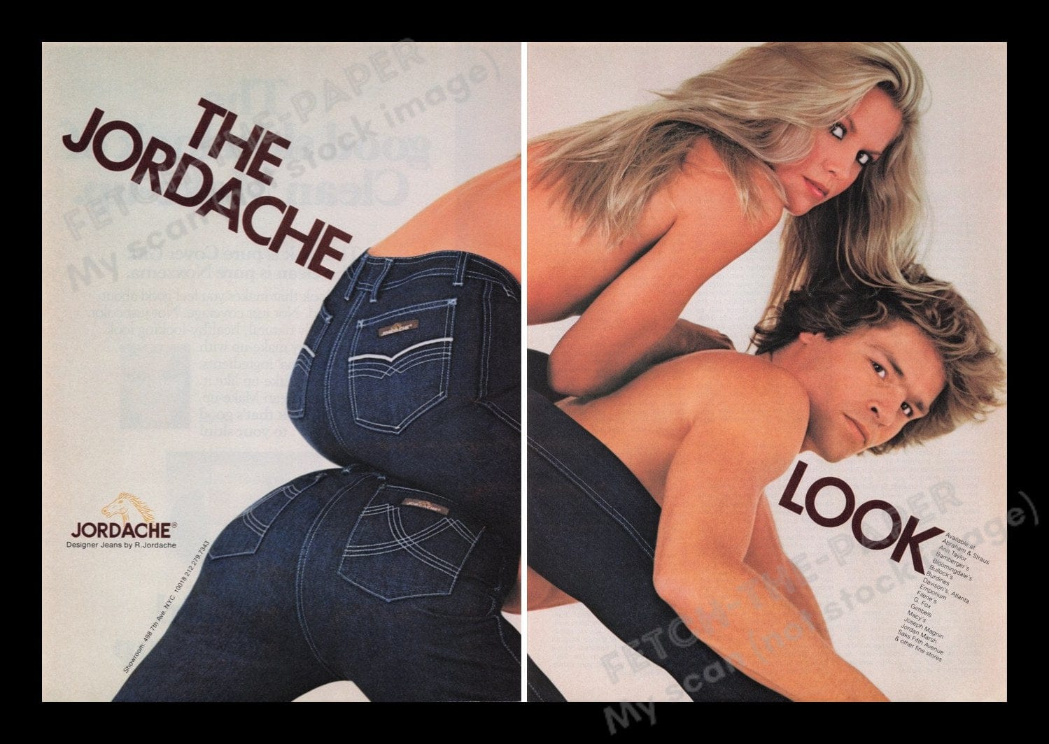 jordache-jeans-1970s-print-advertisement-ad-2-pages-1978-topless-couple-fetch-the-paper-m756-30216672575566.jpg