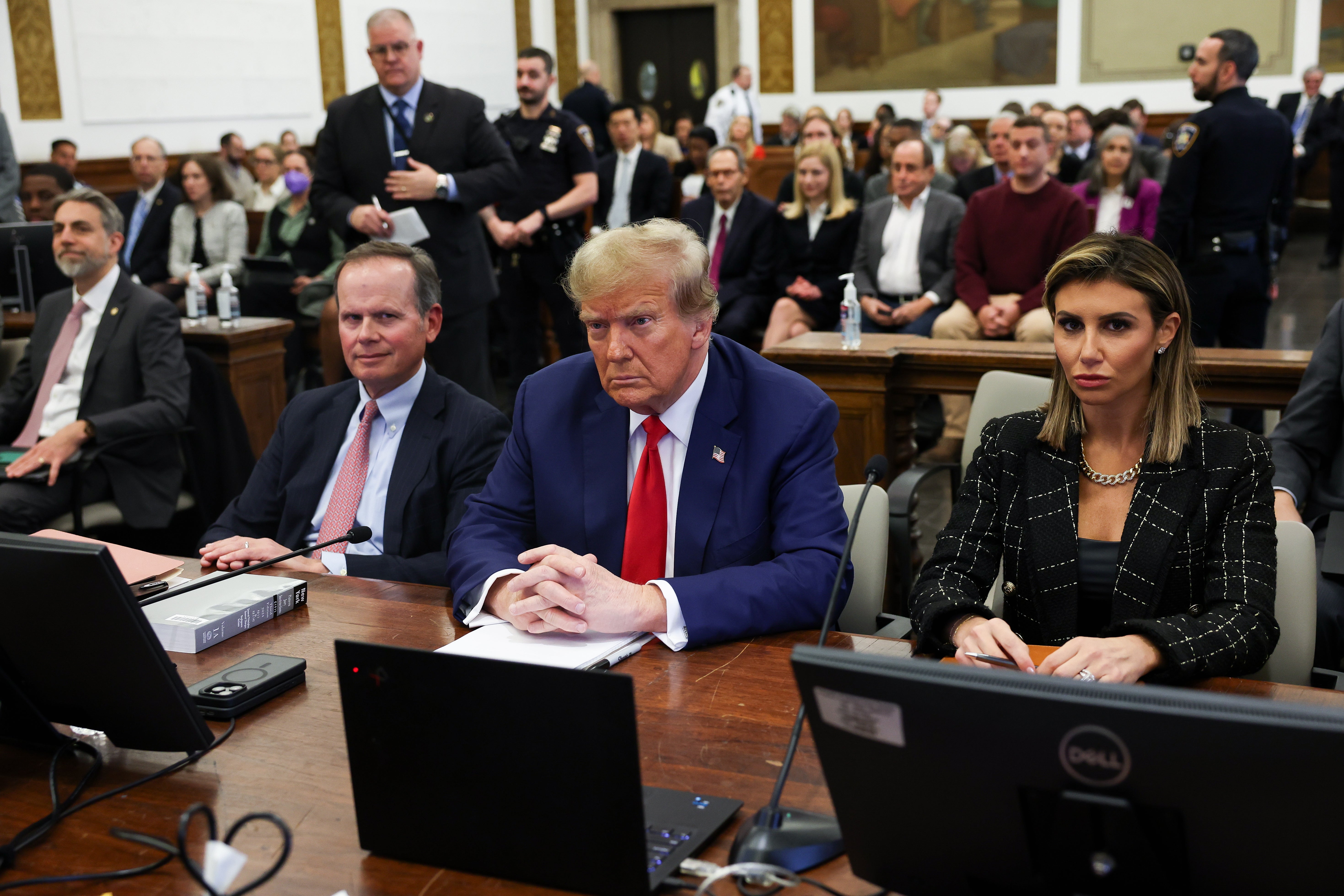 Alina Habba, right, grilled Michael Cohen on the witness stand during Trump’s civil fraud trial