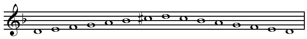 D_harmonic_minor_scale_ascending_and_descending.png